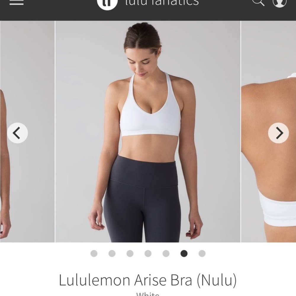 lululemon athletica White Arise Nulu Sports Bra
